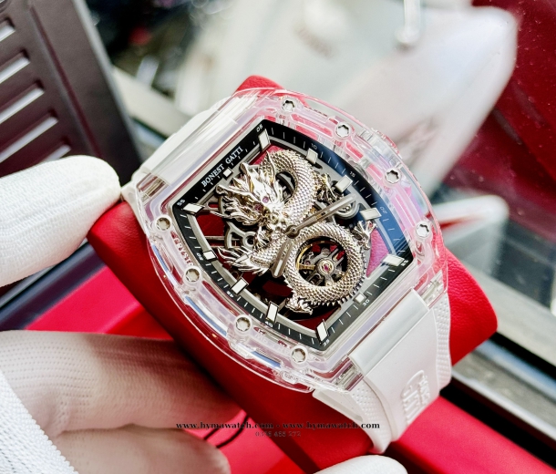 Bonest Gatti BG9980 Nam - Máy Cơ (Automatic)- Màu Trắng Tặng Kèm Mô Hình Xe Đua