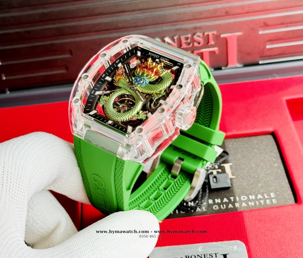 Bonest Gatti BG9980 Nam - Máy Cơ (Automatic)- Màu Xanh Tặng Kèm Mô Hình Xe Đua