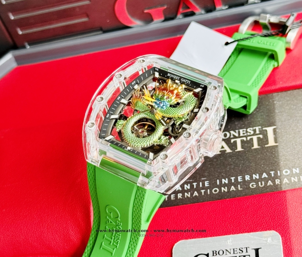 Bonest Gatti BG9980 Nam - Máy Cơ (Automatic)- Màu Xanh Tặng Kèm Mô Hình Xe Đua