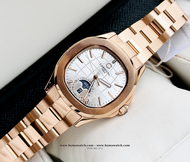  Carnival Aquanus 8113G - Nam - Màu Trắng - Máy Cơ (Automatic)