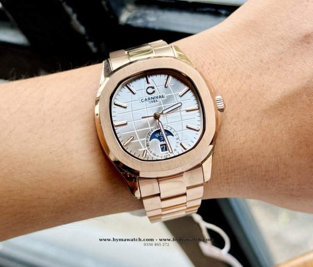  Carnival Aquanus 8113G - Nam - Màu Trắng - Máy Cơ (Automatic)