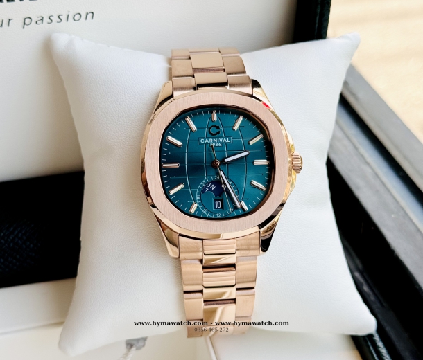  Carnival Aquanus 8113G - Nam- Màu Xanh - Máy Cơ (Automatic)