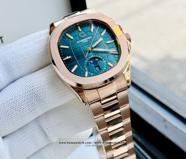  Carnival Aquanus 8113G - Nam- Màu Xanh - Máy Cơ (Automatic)