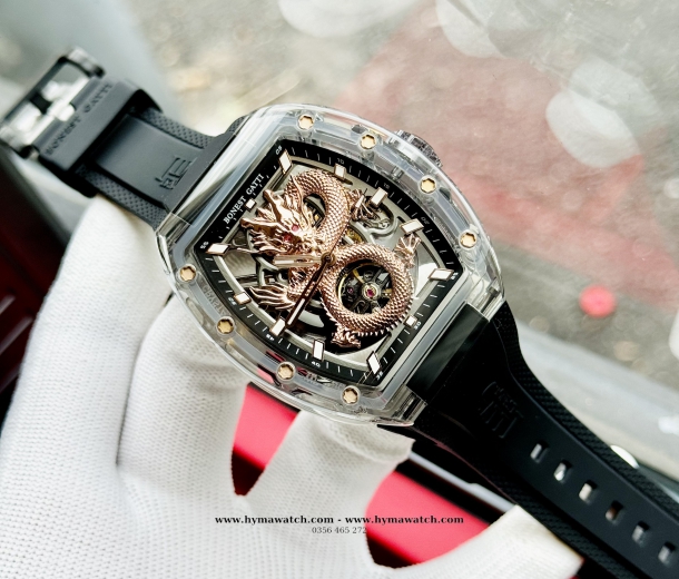 Bonest Gatti BG9980 Nam - Máy Cơ (Automatic)- Màu Vàng Tặng Kèm Mô Hình Xe Đua