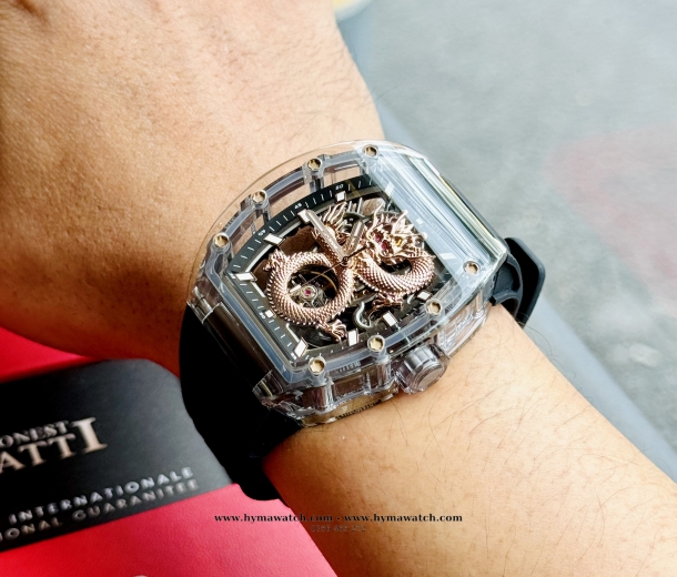 Bonest Gatti BG9980 Nam - Máy Cơ (Automatic)- Màu Vàng Tặng Kèm Mô Hình Xe Đua