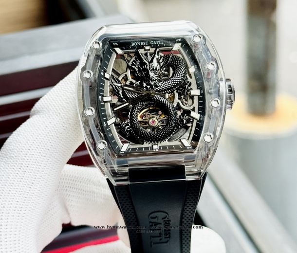 Bonest Gatti BG9980 Nam - Máy Cơ (Automatic)- Màu Đen Tặng Kèm Mô Hình Xe Đua