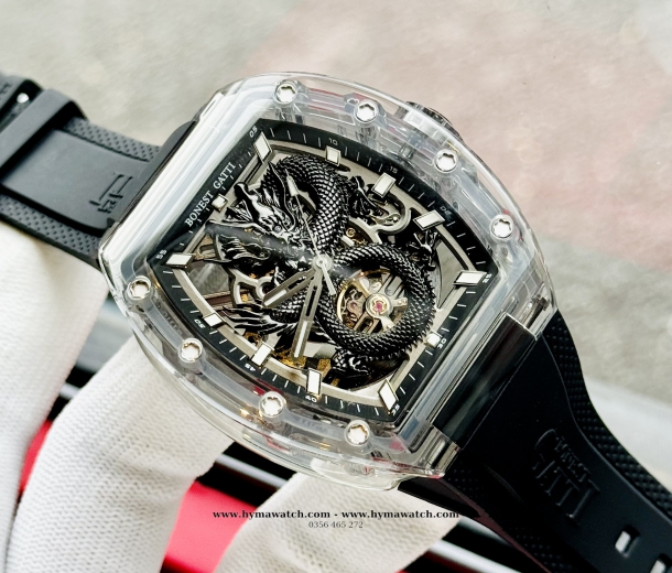 Bonest Gatti BG9980 Nam - Máy Cơ (Automatic)- Màu Đen Tặng Kèm Mô Hình Xe Đua