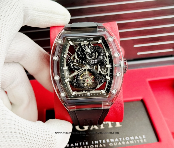 Bonest Gatti BG9980 Nam - Máy Cơ (Automatic)- Màu Đen Tặng Kèm Mô Hình Xe Đua