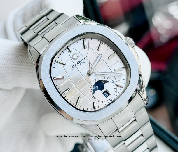  Carnival Aquanus 8113G - Nam - Màu Bạc - Máy Cơ (Automatic)