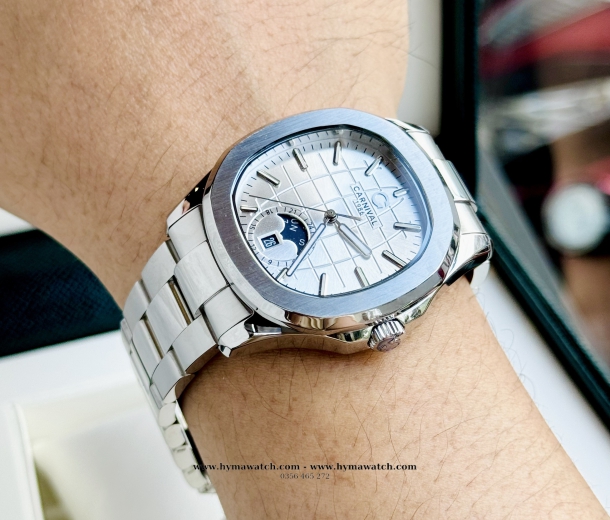  Carnival Aquanus 8113G - Nam - Màu Bạc - Máy Cơ (Automatic)
