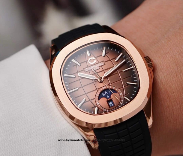  Carnival Aquanus 8113G - Nam - Màu Nâu - Máy Cơ (Automatic)