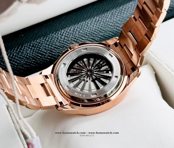  Carnival Aquanus 8113G - Nam - Màu Nâu- Dây Thép - Máy Cơ (Automatic)