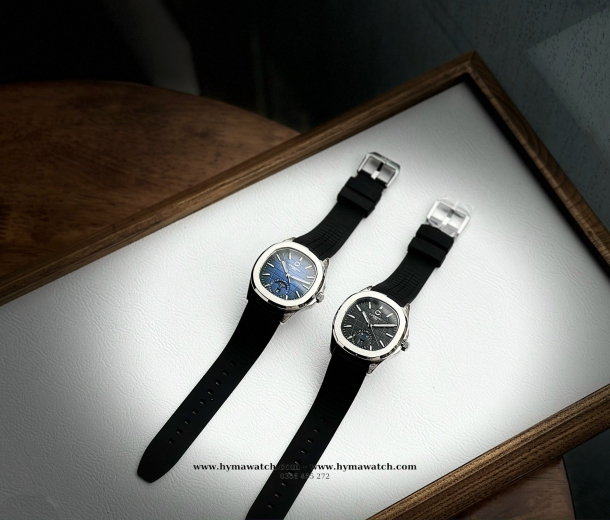  Carnival Aquanus 8113G - Nam - Viền Trắng - Màu Đen -Dây Cao Su - Máy Cơ (Automatic)
