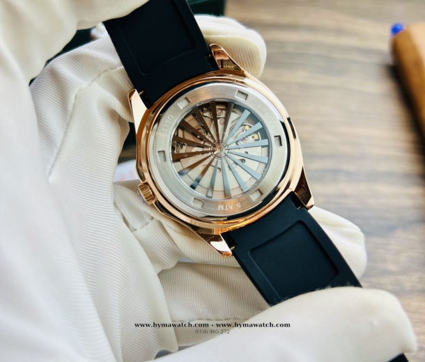  Carnival Aquanus 8113G2 - Nam - Màu Nâu- Dây Cao Su - Máy Cơ (Automatic)