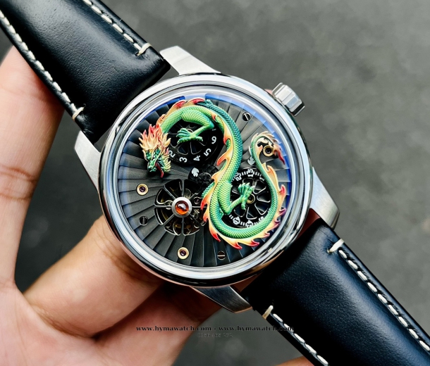Đồng Hồ Oblovo Phiên Bản Rồng Màu Xanh - Máy Cơ (Automatic)