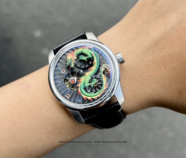Đồng Hồ Oblovo Phiên Bản Rồng Màu Xanh - Máy Cơ (Automatic)