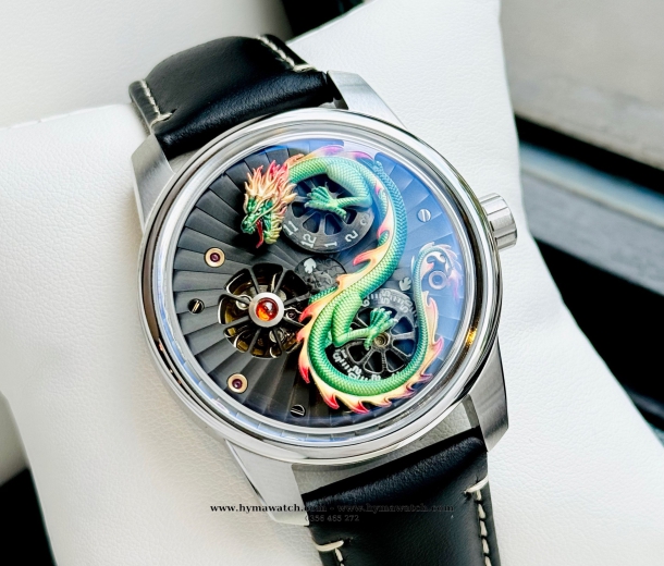 Đồng Hồ Oblovo Phiên Bản Rồng Màu Xanh - Máy Cơ (Automatic)