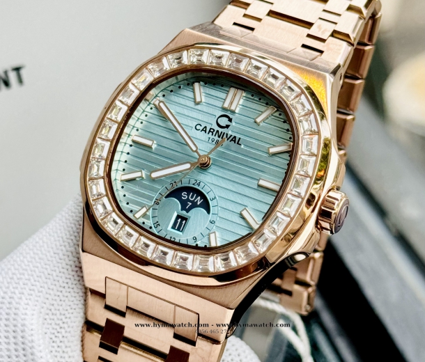 Carnival Nautilus 8110G Dây Thép - Nam - Màu Tiffany - Máy Cơ (Automatic)