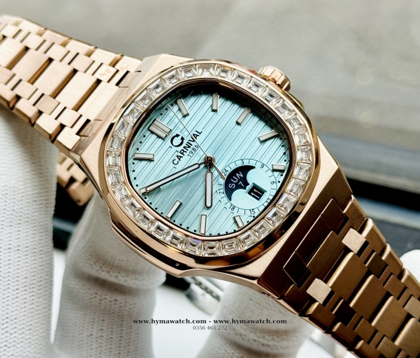 Carnival Nautilus 8110G Dây Thép - Nam - Màu Tiffany - Máy Cơ (Automatic)