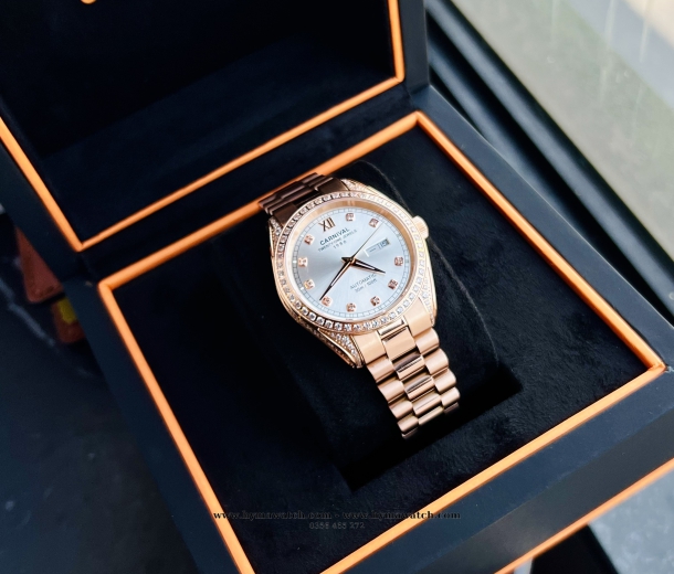 Carnival 8907G - Nam - Viền Vàng - Màu Trắng - Máy Cơ (Automatic)