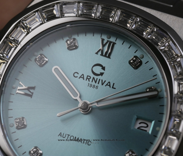  Đồng hồ CARNIVAL 8129- Nam- Xanh Tiffany - Máy cơ 