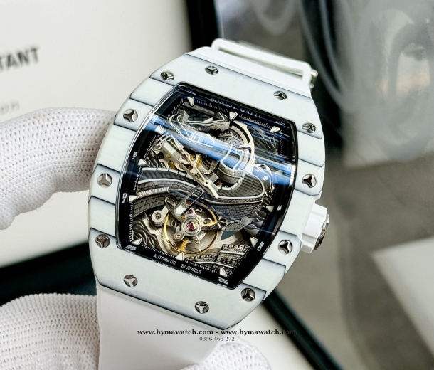 Bonest Gatti Carbon BG9003-Màu trắng- Nam - Máy Cơ (Automatic) Tặng kèm mô hình xe đua  