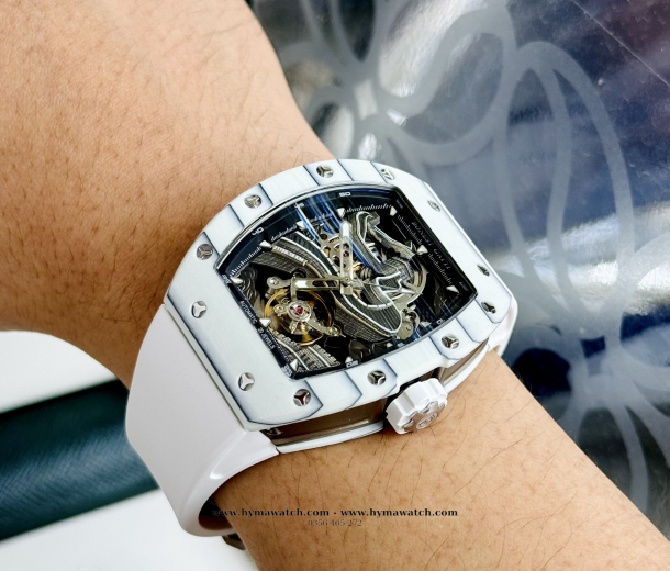Bonest Gatti Carbon BG9003-Màu trắng- Nam - Máy Cơ (Automatic) Tặng kèm mô hình xe đua  