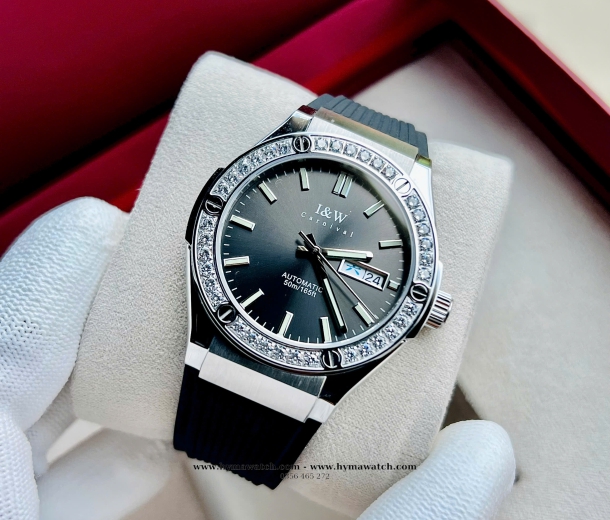 Carnival I&W 55851G - Nam - Thép bạc đá-Màu Đen-Máy Cơ (Automatic)  